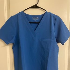 Mandala Scrubs XS Royal Blue One Pocket Scrub Top